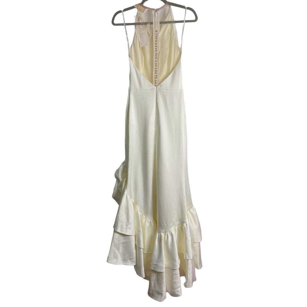 Bronx and Banco Paros Gown Silk Pearl Ruffle Party Formal Bridal Wedding XS - Picture 9 of 16